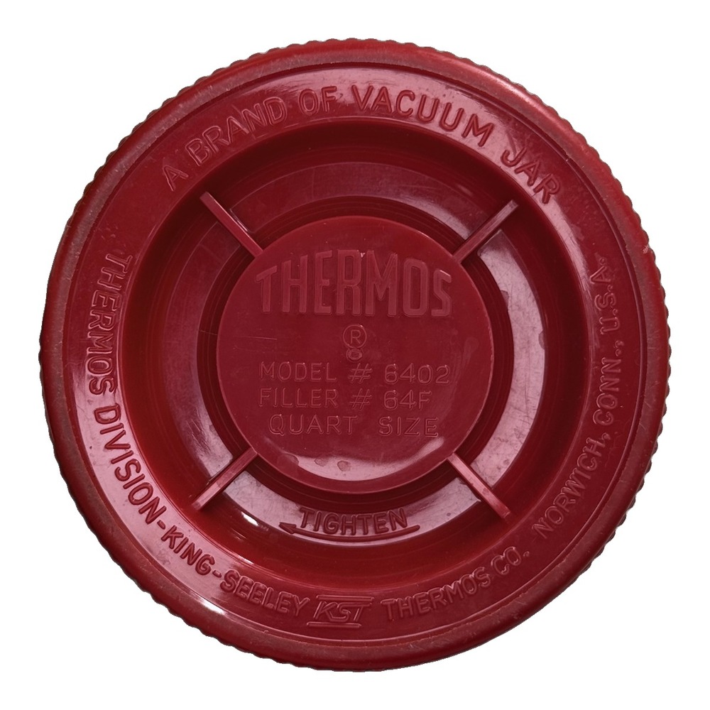 Vintage Thermos Brand Quart Wide Mouth Vacuum Jar Red - Picture 8 of 9
